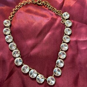 J Crew- Vintage Gold and Silver Necklace with Crystal Stones